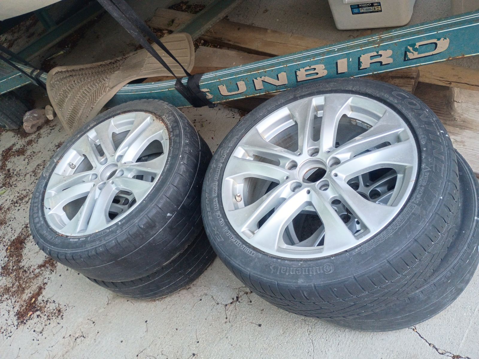 17" Mercedes Benz C class OEM alloy wheels w/ tires (read description)