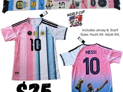 Messi Soccer Jersey & Scarf Package