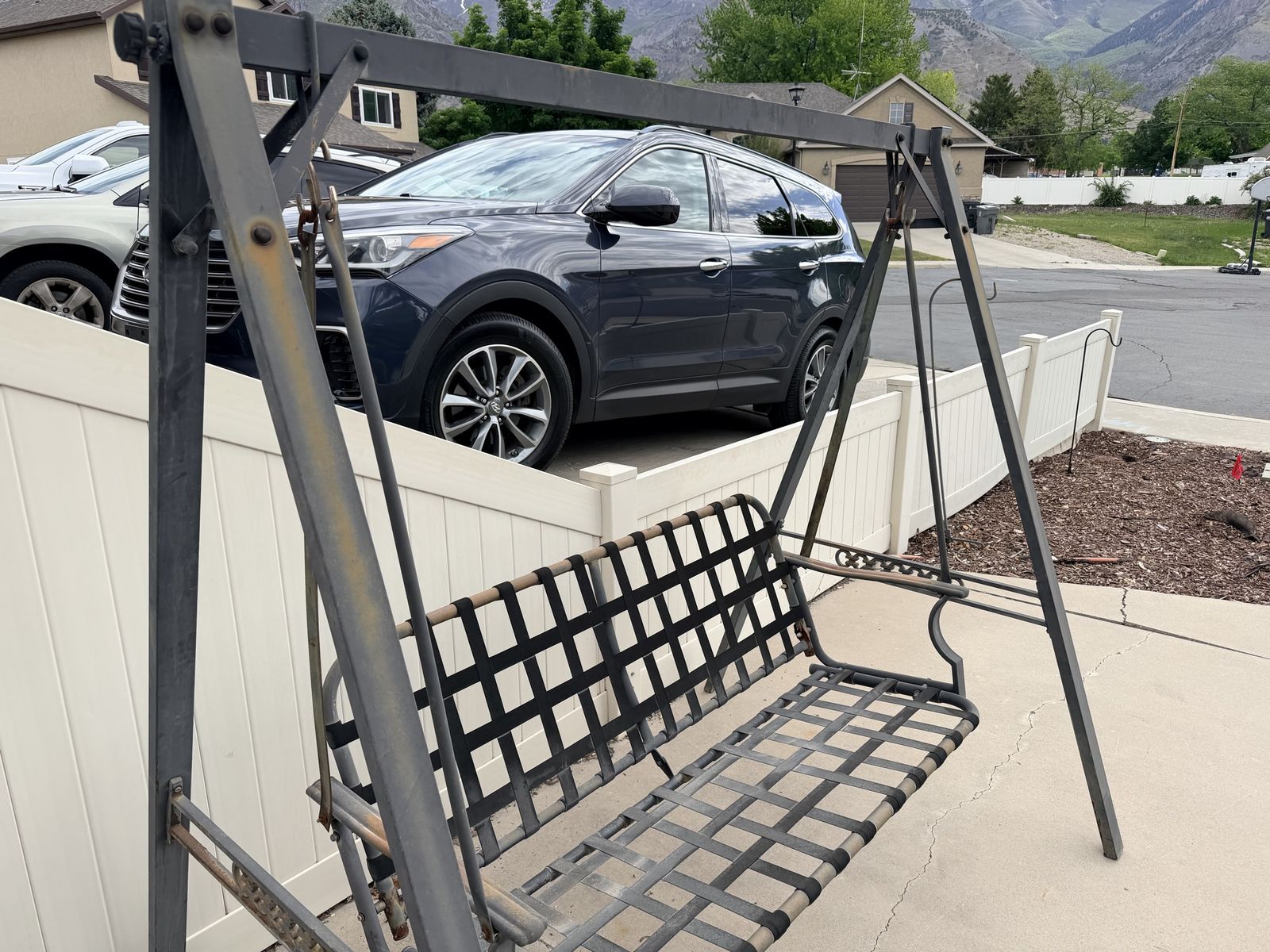 Durable Metal Outdoor Porch Swing - Sturdy 2-Seater Patio Bench
