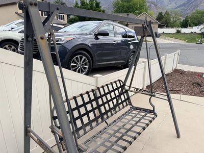 Durable Metal Outdoor Porch Swing - Sturdy 2-Seater Patio Bench