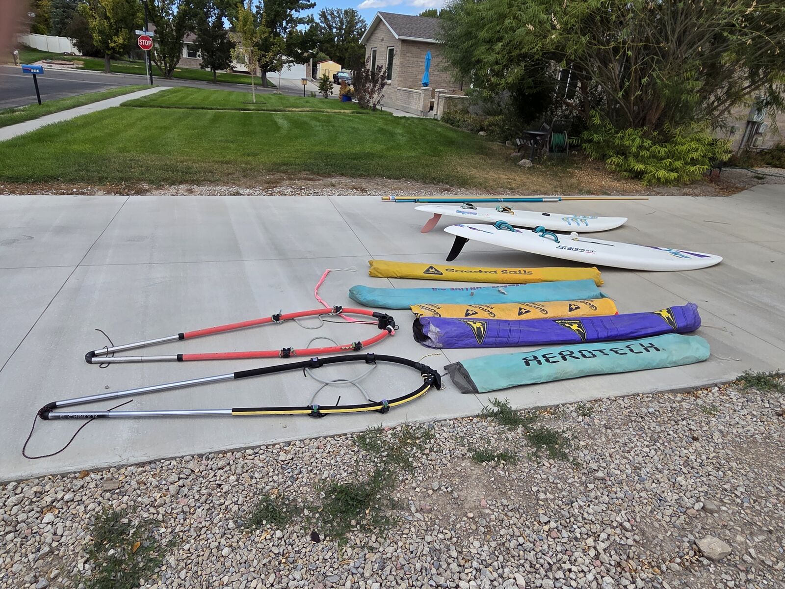 2 Complete Windsurfer Sets with 5 Sails