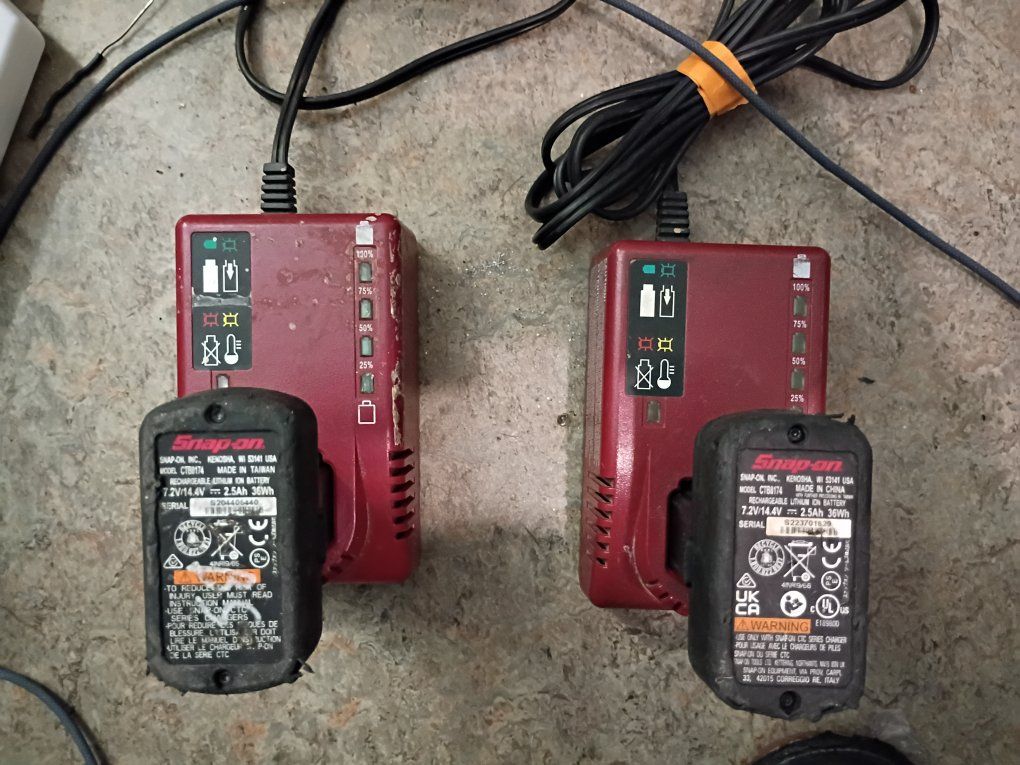 Snap On Batteries and Chargers