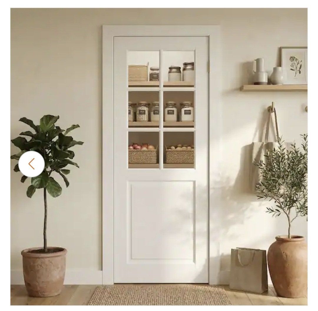 30 in. x 80 in. 6-Lite Clear Glass 1 Panel Solid Core White Primed Composite MDF Wood Interior Door Slab