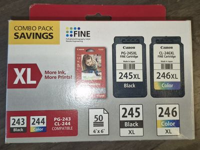 Canon PG-245XL/CL-246XL Printer Ink Cartridge Combo Pack, Black/Tri-Color, 2 Count