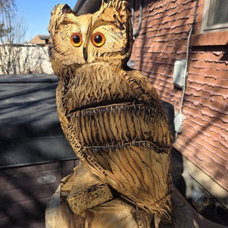 Chainsaw-carved Owl #2