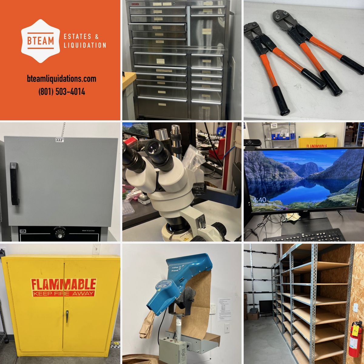 ONSITE Liquidation Auction JTECH Medical Device Manufacturing Midvale UT BTeam 8-13-2026. Tools, Shelving, Warehouse, Parts