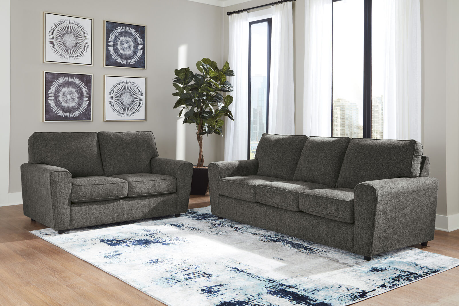 Brand New Twin Harbor Sofa & Loveseat Set – Granite