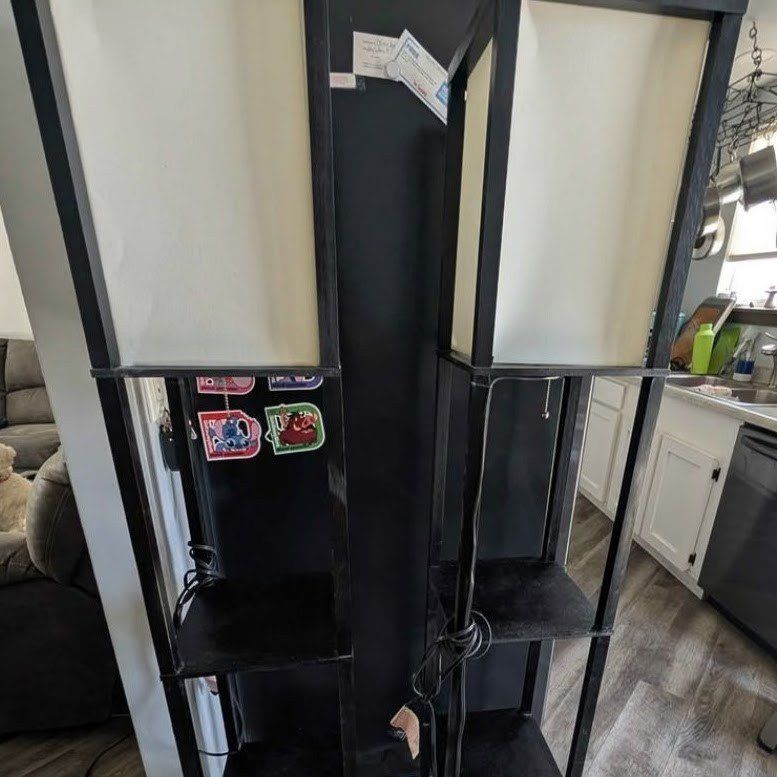 Pair of (2) Black Shelf Floor Lamps