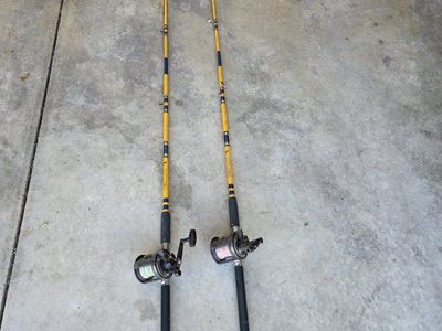 Vintage eagle claw 15-25 lbs. trolling rods with reels