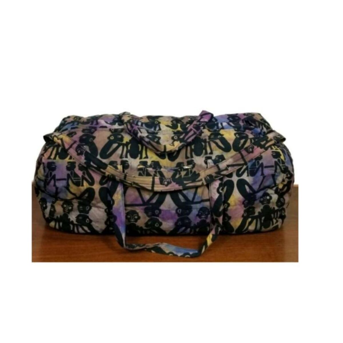 Vintage 90s Oversized Duffle Bag – Batik Print – Weekend/Travel