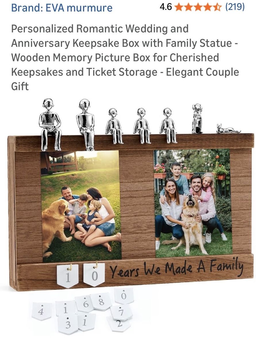 Anniversary Keepsake Box with Family Statue