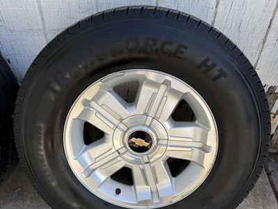 (4) OEM Chevrolet/GMC 18 Inch Wheels W/ Firestone Transforce HT LT275/70R18 Tires 6x5.5 6x139.7