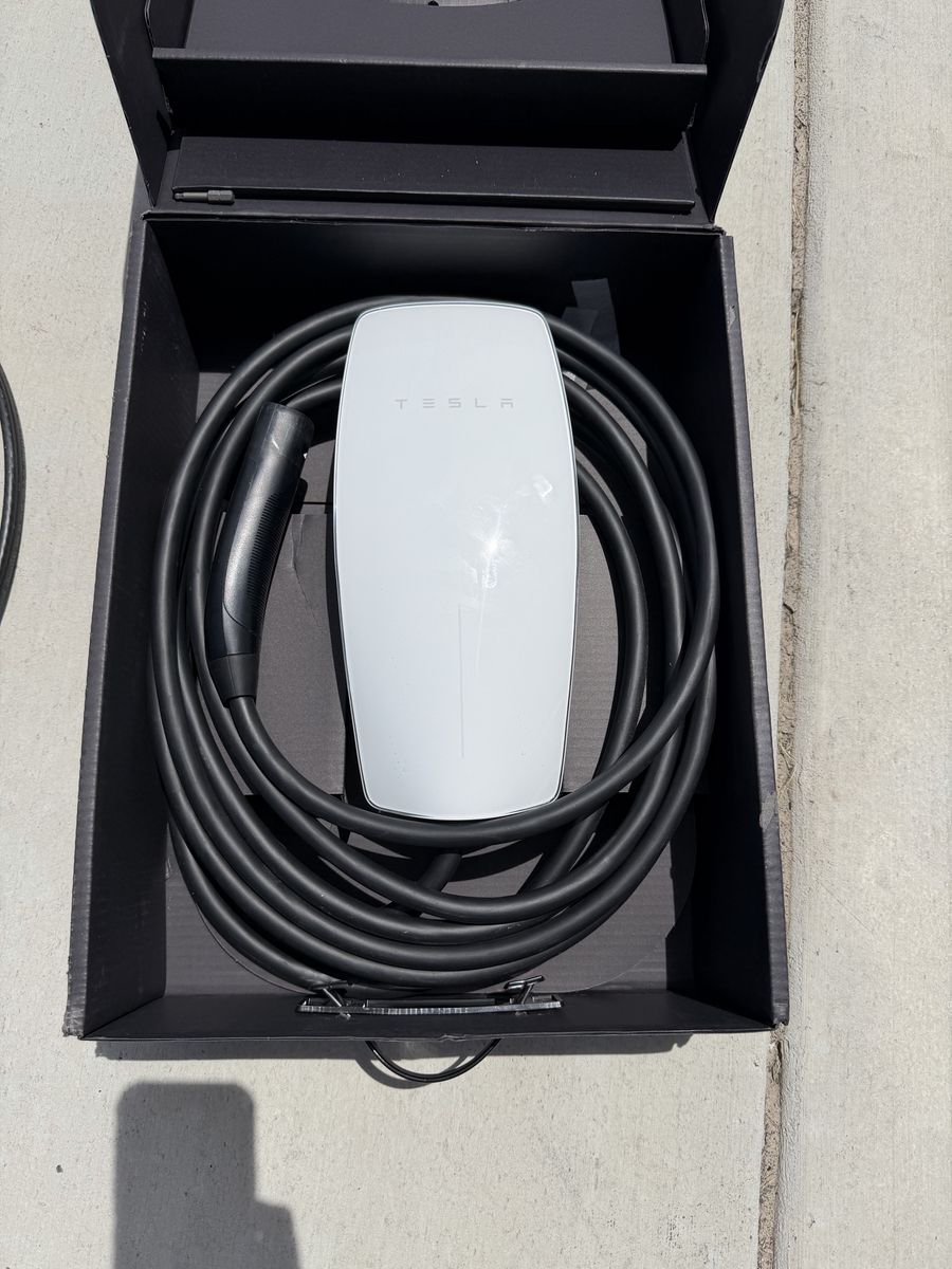 Tesla Wall Connector Electric Vehicle Charger with roughly 30’ of wire