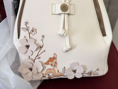 Loungefly Disney Bambi Floral Fawn Mini Backpack Bag with 3D Flowers - New with Tags