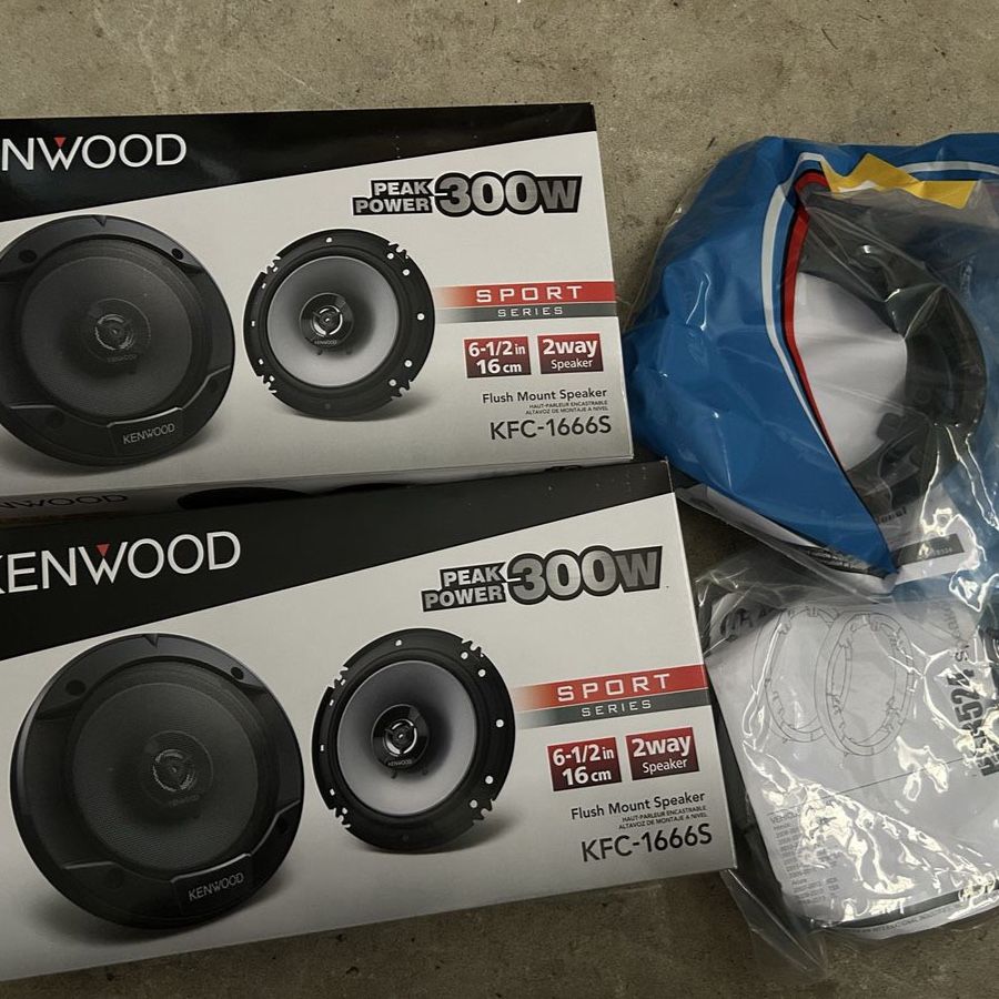 4 Kenwood KFC-1666S 6.5" Front & Rear Door Car Speakers 300W With Install Kit for 2006-2017 Honda Pilot