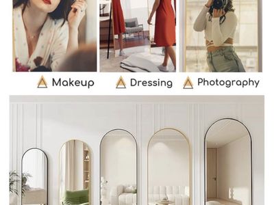 Stunning Gold Arched Full-Length Mirror