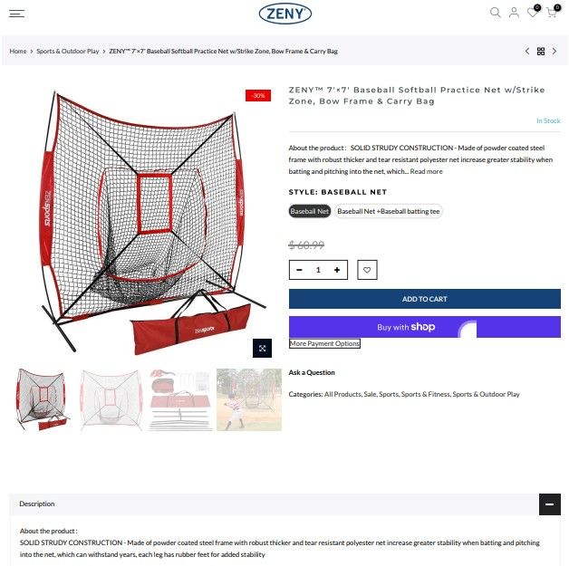 Baseball Softball Batting Hitting Pitching Net, like new - Zen Sports