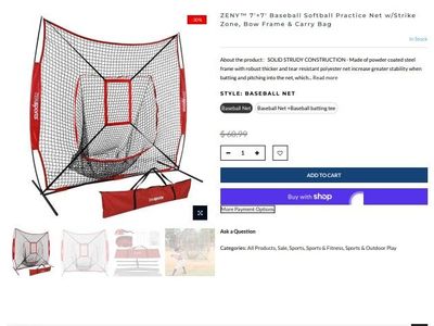 Baseball Softball Batting Hitting Pitching Net, like new - Zen Sports