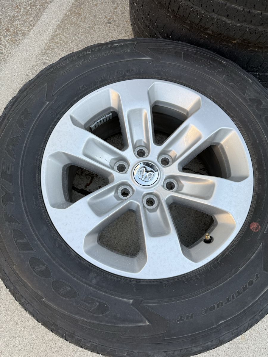 Set of 4 Ram 18" OEM Wheels & Goodyear Wrangler 275/65R18 Tires