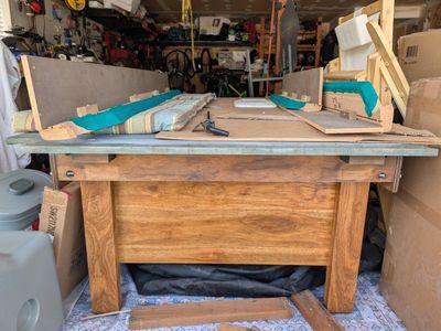 Used Wooden Pool Table & Cue Stick Rack Set - Local Pickup Only