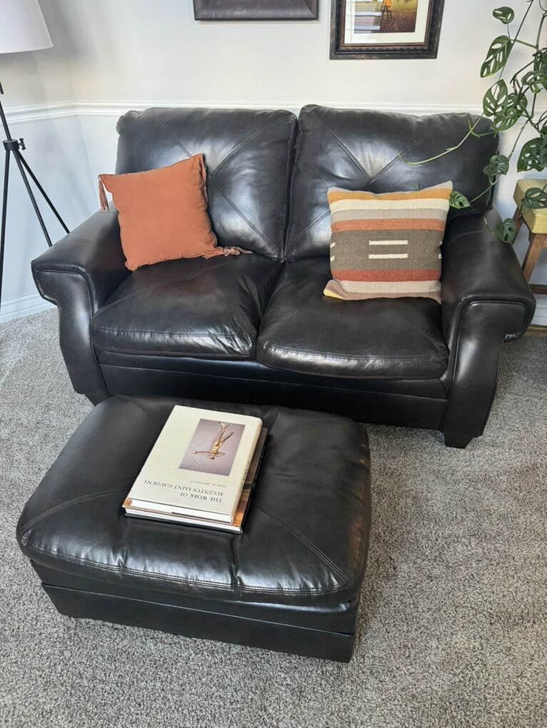 Nice Faux Leather Loveseat