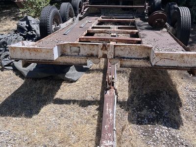 Used Utility Implement Trailer - Heavy-Duty Flatbed with Rust and Wear - As-Is Heavy duty