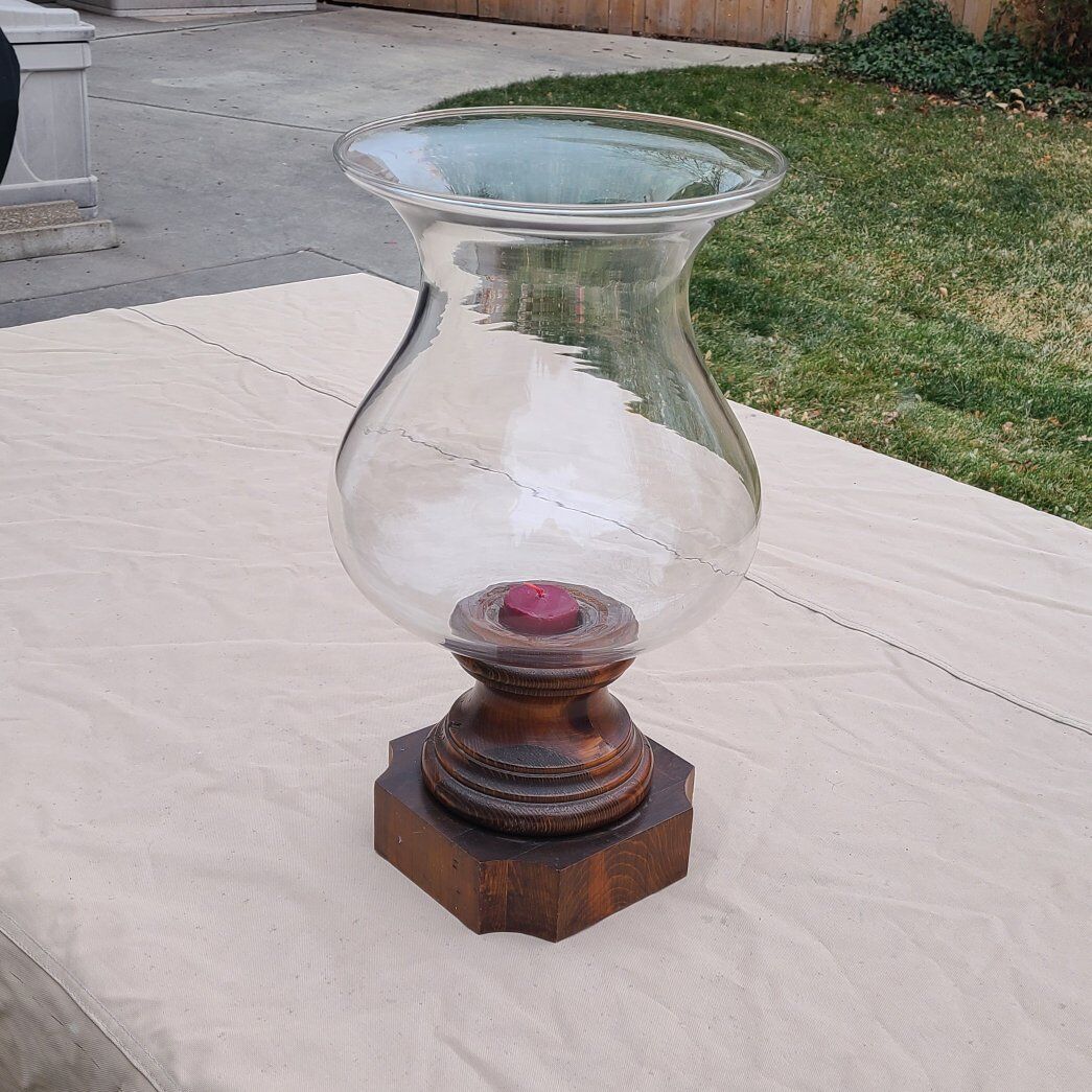 Large Wood + Glass Lantern