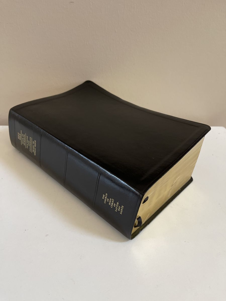 Black Leather LDS Scripture Quad - Large