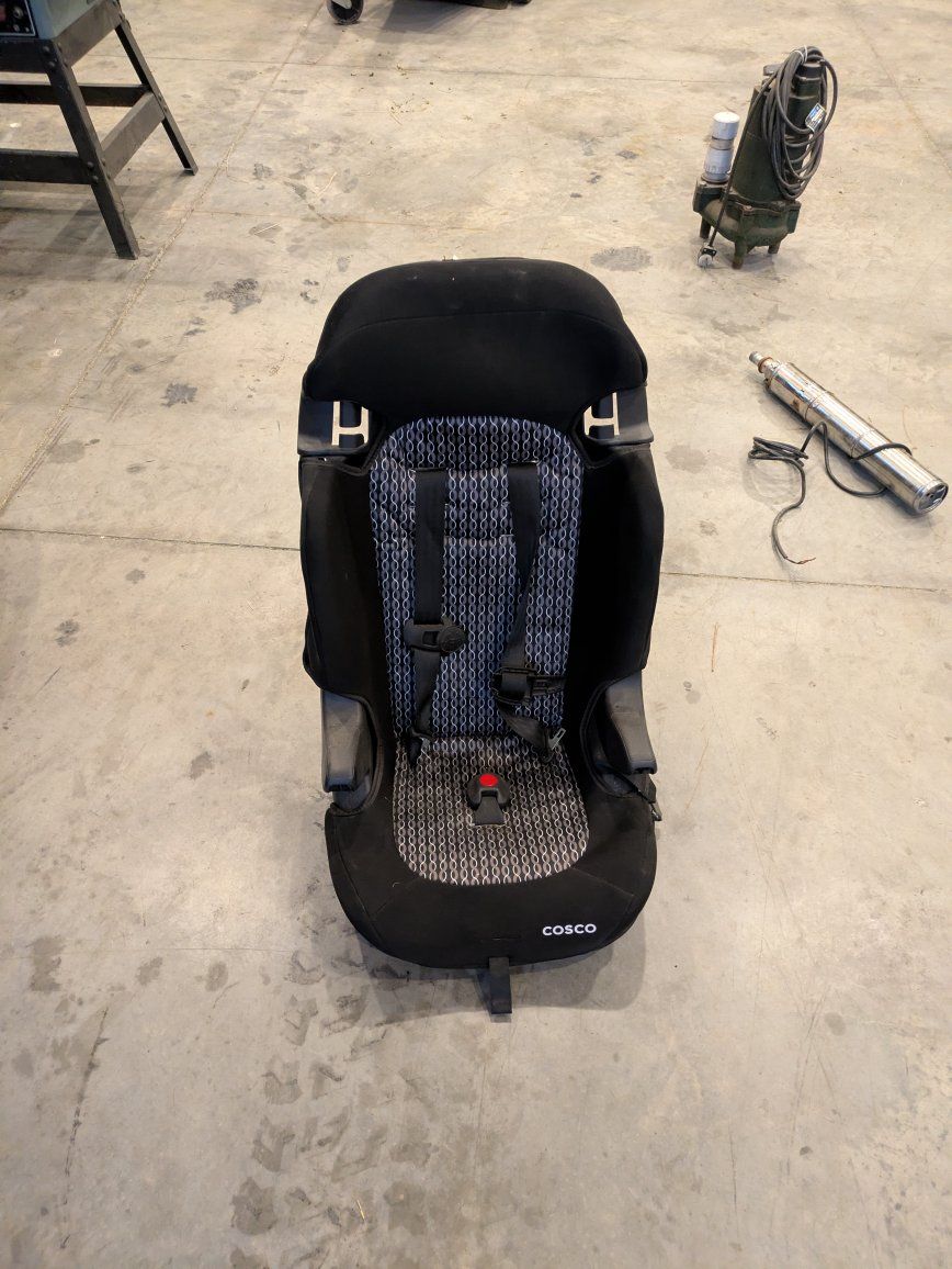 Cosco Car Seat - Black and Patterned Child Safety Seat