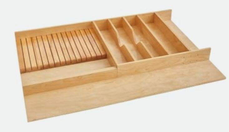 New Rev-A-Shelf Wood Trim-to-Fit Utensil/Knife Block Drawer Insert Organizer