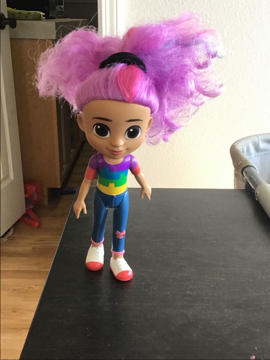 Gabby cat doll with rainbow hair