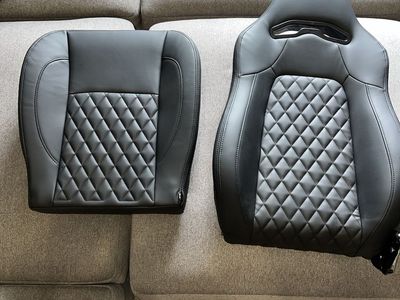 Driver side Black Diamond Stitched Racing Seat - New