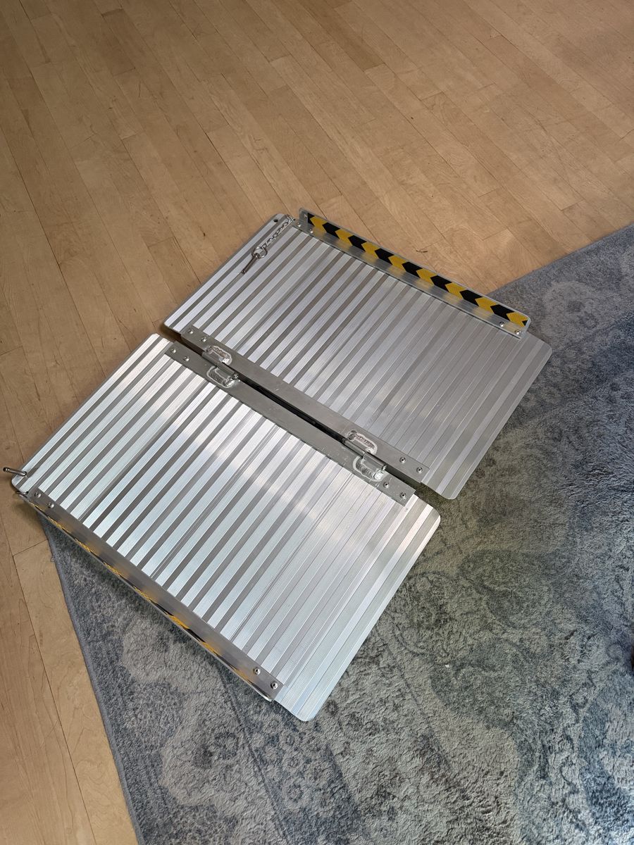 Portable Aluminum Folding Wheelchair Ramp - Lightweight Mobility Ramp 2 ft