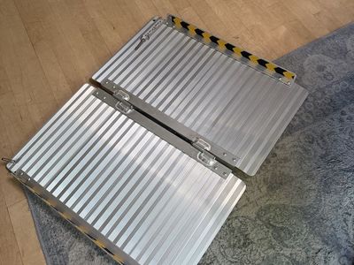 Portable Aluminum Folding Wheelchair Ramp - Lightweight Mobility Ramp 2 ft