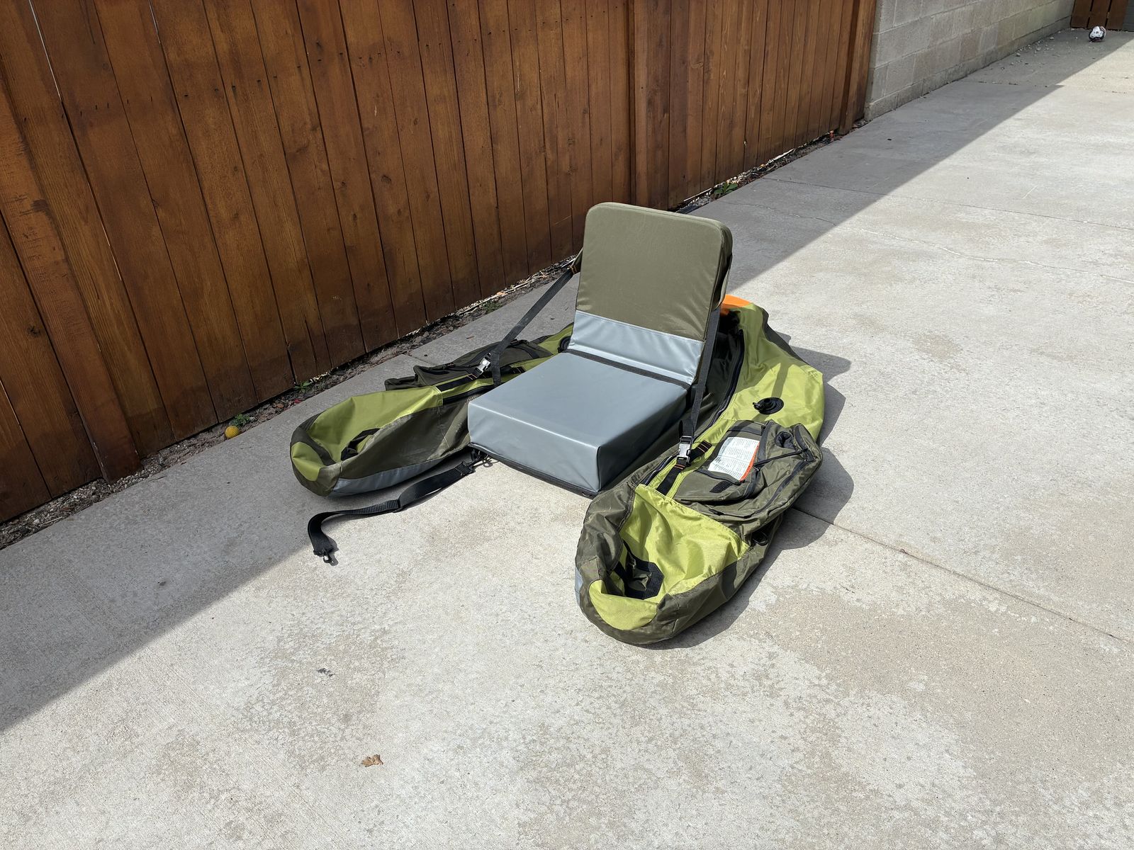 Inflatable Fishing Float Tube w/ Back Rest+Storage