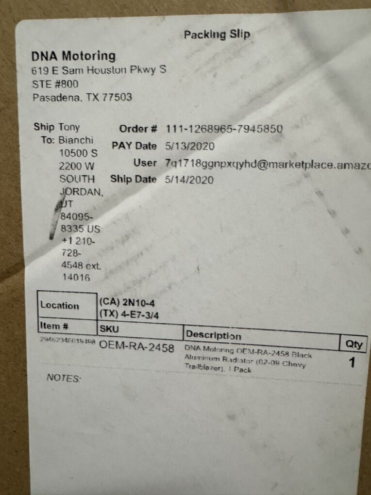 Chevy Trailblazer Radiator