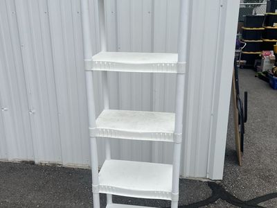White 5-Tier Plastic Storage Shelving Unit - Garage, Utility, Pantry Organization