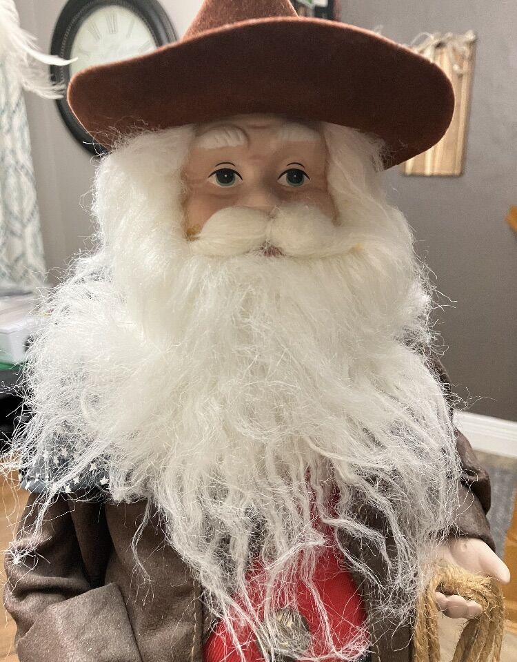 Vintage Handcrafted Western Santa
