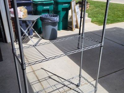 3 Tier Metal Rolling Shelving Rack
