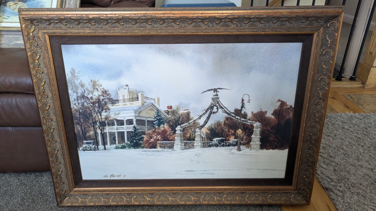 Vintage Al Rounds “Eagle Gate” Large Framed Utah Art Print – 1978