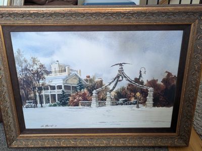 Vintage Al Rounds “Eagle Gate” Large Framed Utah Art Print – 1978