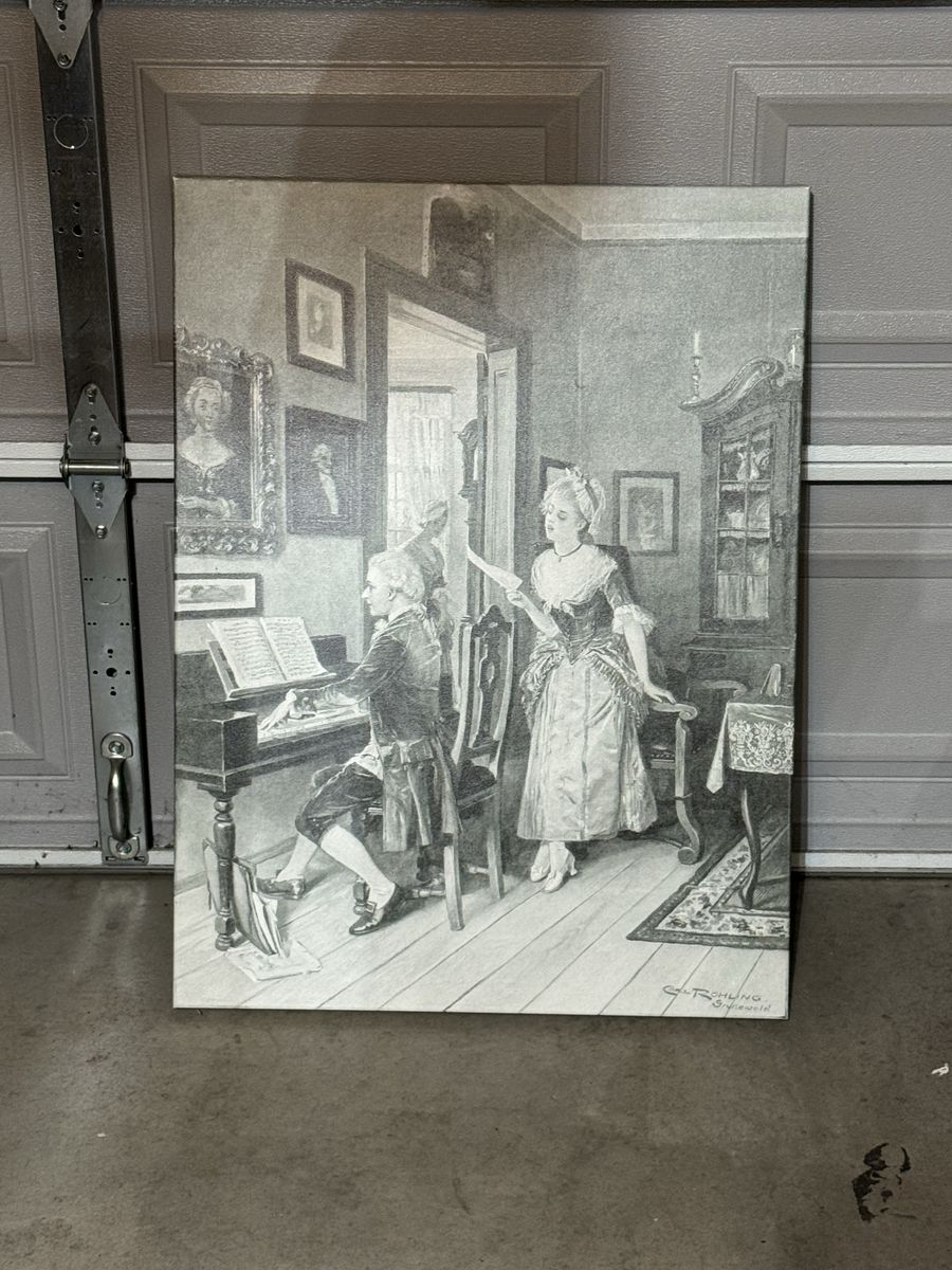 Vintage C. Rohling Classical Music Pianist Canvas Wall Art Print