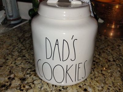 Rae Dunn "Dad's Cookies" Jar Magenta Farmhouse
