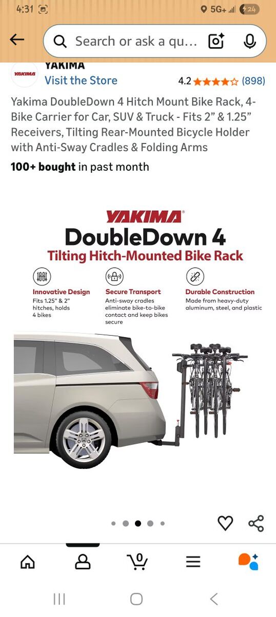 Yakima double down hitch 4 bike rack