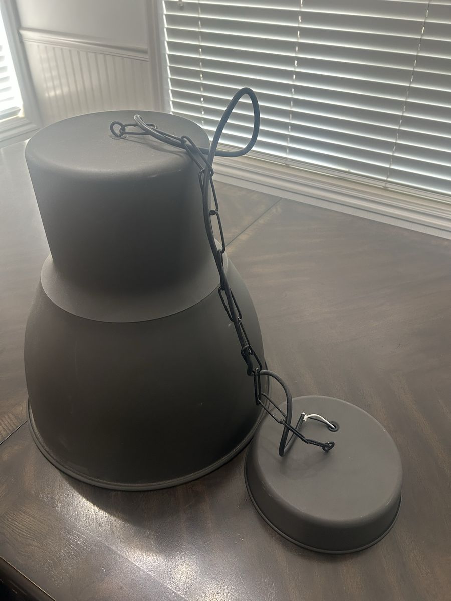 Industrial Style Matte Dark Gray Metal Pendant Hanging Light Fixture