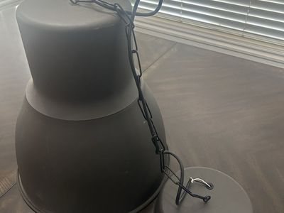 Industrial Style Matte Dark Gray Metal Pendant Hanging Light Fixture