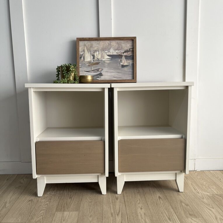 Set of Beautiful Like New Mid Century Nightstands
