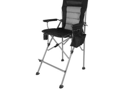 Stonehomy Extra Tall Folding Director Chair, 330lbs Capacity, Portable Bar Height w/ Footrest, Black