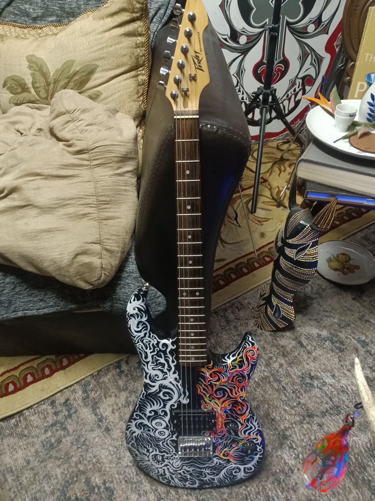 Electric Guitar Peavey Hand Painted Black Light Glow