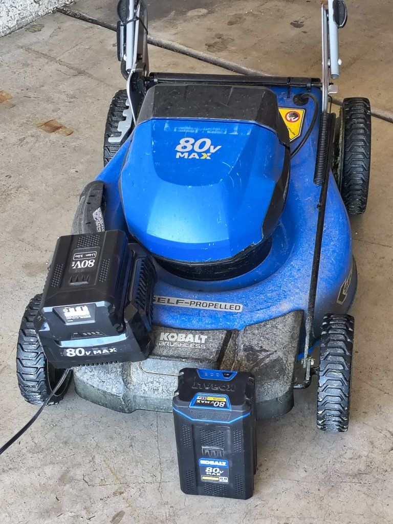 $200 OBO cordless kobalt 80V mower with 2 batteries and charger